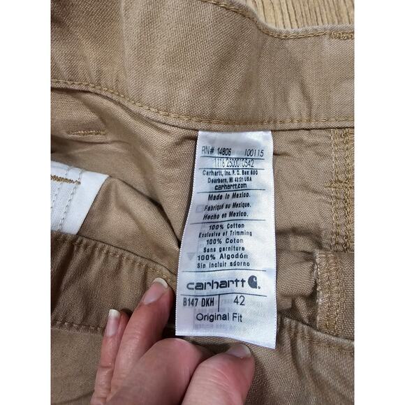 Carhartt B147 Khaki Canvas Ringspun Cotton Work Shorts NWOT Norm Gorpcore 42 - Picture 6 of 7